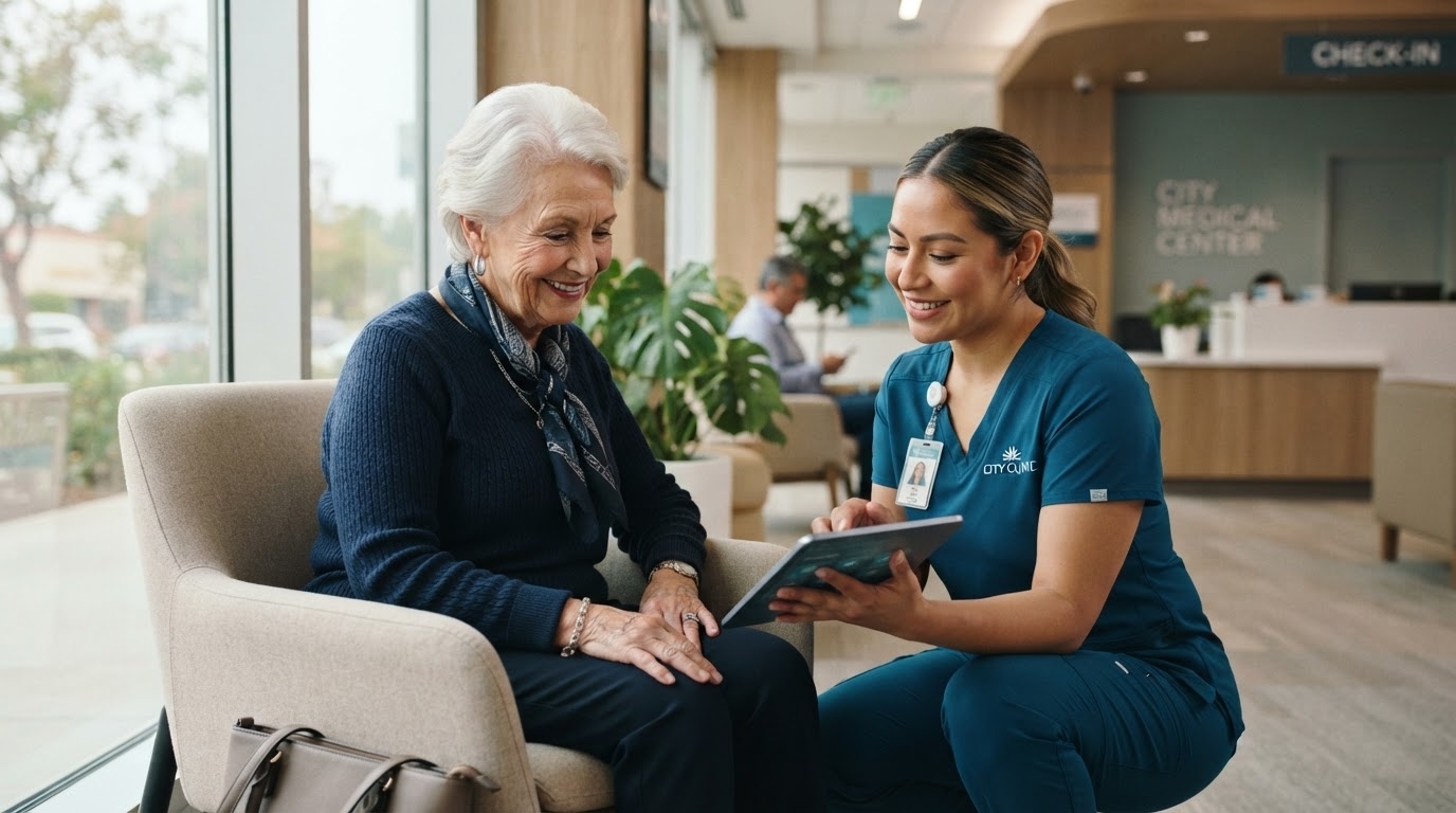 Warm patient care moment at Rockledge Hyperbaric